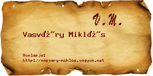 Vasváry Miklós névjegykártya